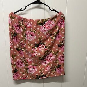 Peachy Girl Floral Pink Women's Skirt